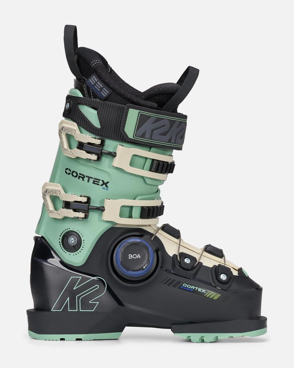 Bottes K2 Cortex 95 BOA noir vert menthe femme - 25.5